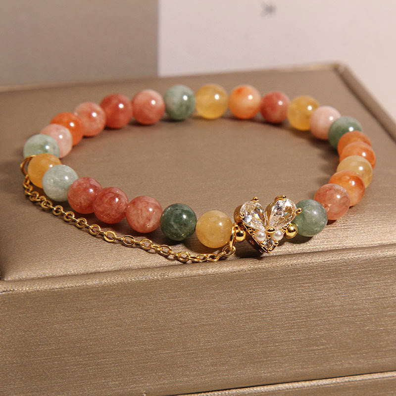 Pulsera de prosperidad con cristales verdes citrinos y Buddha Stones
