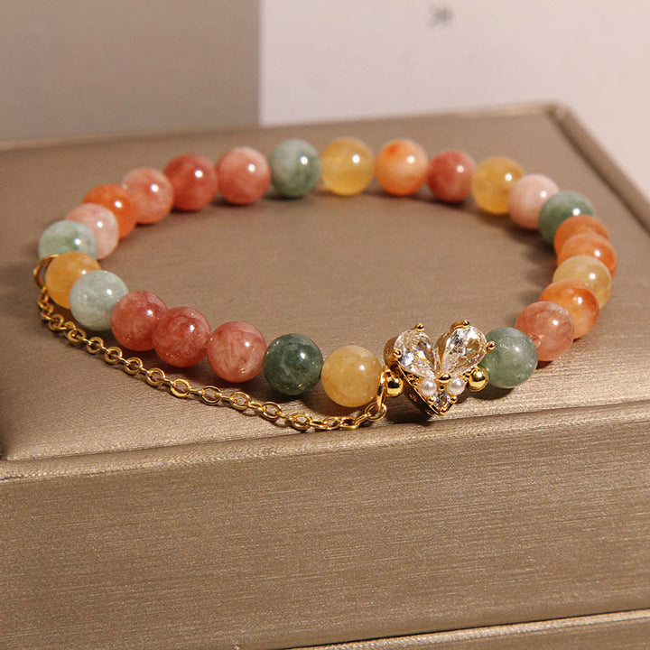 Pulsera de prosperidad con cristales verdes citrinos y Buddha Stones