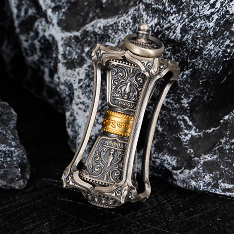 Collar con colgante de bendición de la diosa de la riqueza tibetana Zakiram de plata de ley 925 con Buddha Stones