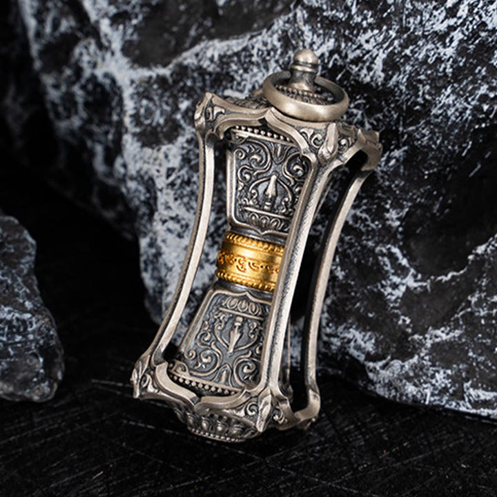 Collar con colgante de bendición de la diosa de la riqueza tibetana Zakiram de plata de ley 925 con Buddha Stones