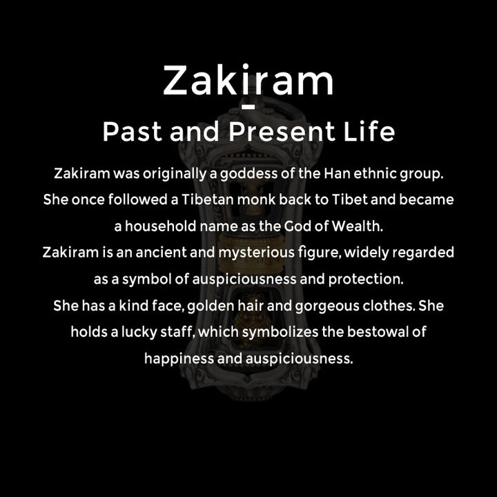 Collar con colgante de bendición de la diosa de la riqueza tibetana Zakiram de plata de ley 925 con Buddha Stones