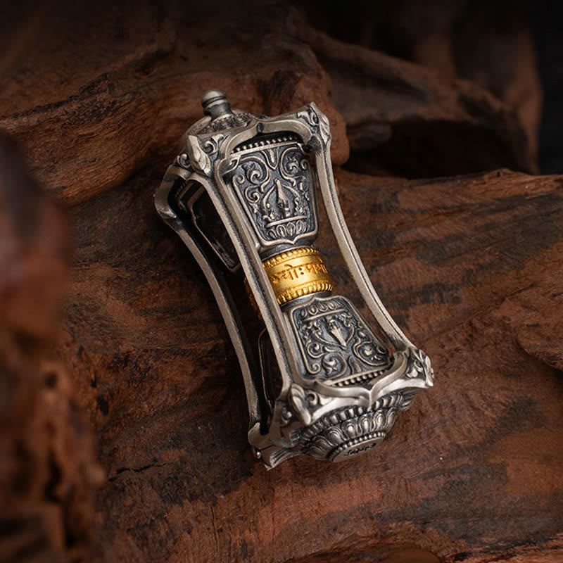 Collar con colgante de bendición de la diosa de la riqueza tibetana Zakiram de plata de ley 925 con Buddha Stones