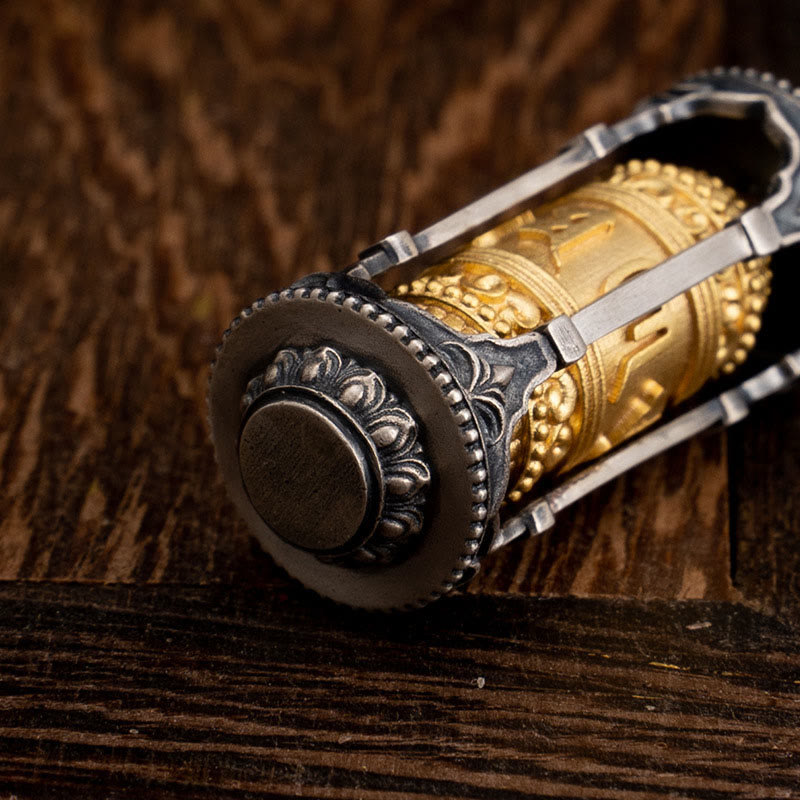 Collar con colgante de sabiduría Om Mani Padme Hum con rueda de oración tibetana de plata de ley 925 y Buddha Stones - image 11