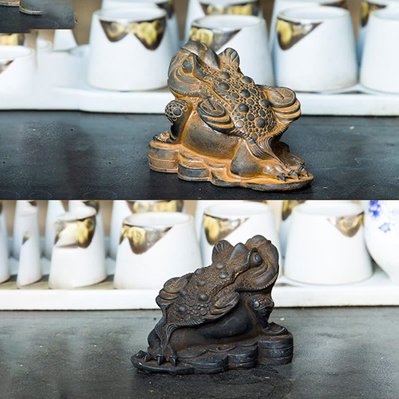 Estatua de resina fundida con óxido de hierro y monedas de cobre hechas a mano con Buddha Stones Feng Shui