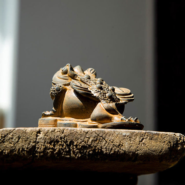 Estatua de resina fundida con óxido de hierro y monedas de cobre hechas a mano con Buddha Stones Feng Shui