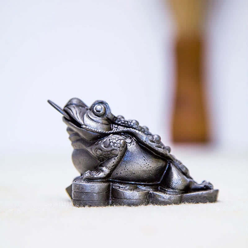 Estatua de resina fundida con óxido de hierro y monedas de cobre hechas a mano con Buddha Stones Feng Shui