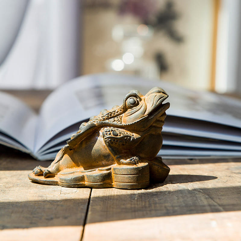 Estatua de resina fundida con óxido de hierro y monedas de cobre hechas a mano con Buddha Stones Feng Shui