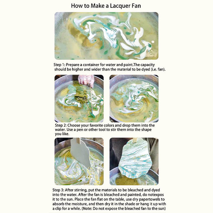 Abanico de mano con pintura en blanco de laca china hecha a mano con Buddha Stones