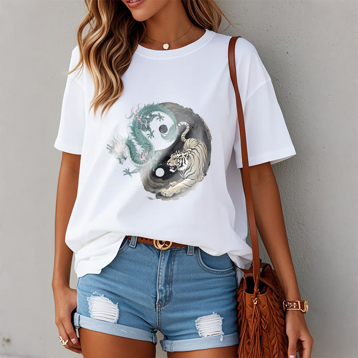 Camiseta de algodón con Buddha Stones , tigre, dragón y yin yang - image 13