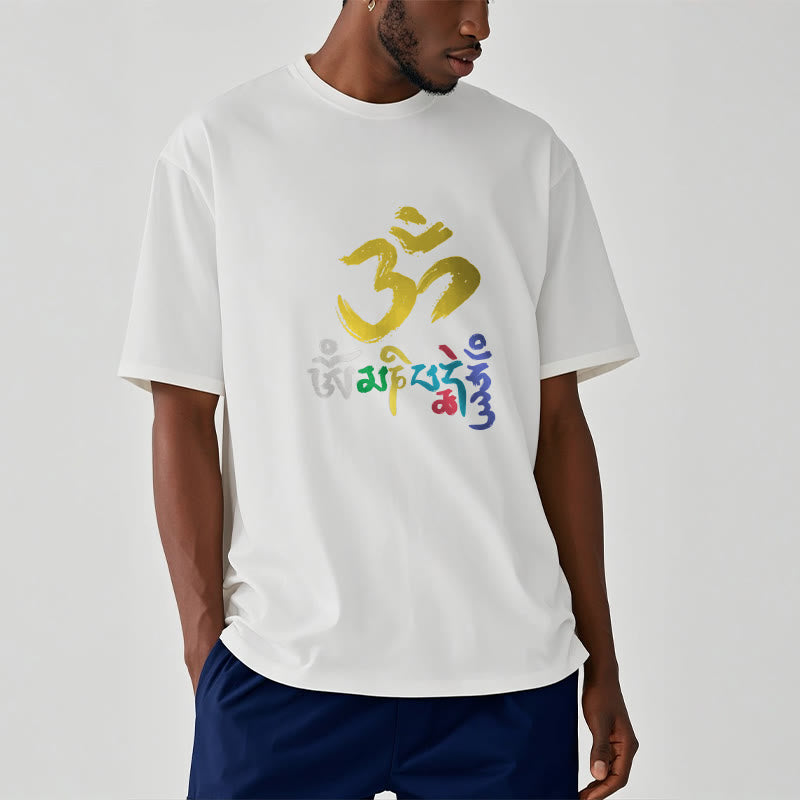Camiseta de algodón con Buddha Stones y Om Mani Padme Hum de colores - image 13