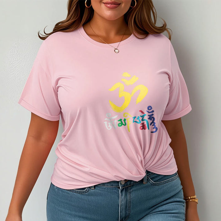 Camiseta de algodón con Buddha Stones y Om Mani Padme Hum de colores - image 20