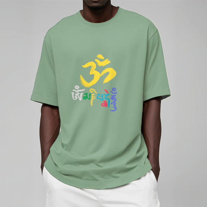Camiseta de algodón con Buddha Stones y Om Mani Padme Hum de colores - image 15