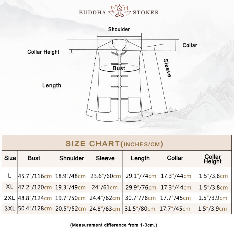 Traje Tang con Buddha Stones para hombre con estampado de peces koi y manga larga, chaqueta y camisa con bolsillos