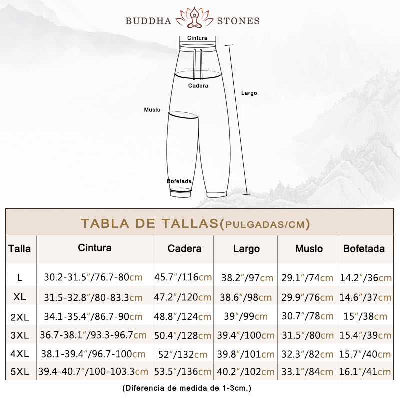 Pantalones harén de pana con cordón y bolsillos para otoño e invierno de Buddha Stones para hombre - image 5