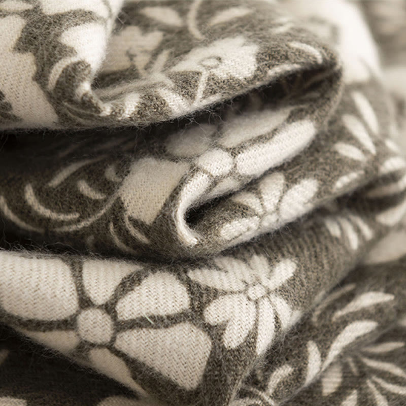 Chal tibetano con Buddha Stones y estampado de margaritas frescas para otoño e invierno, suave y cálido, para viajes