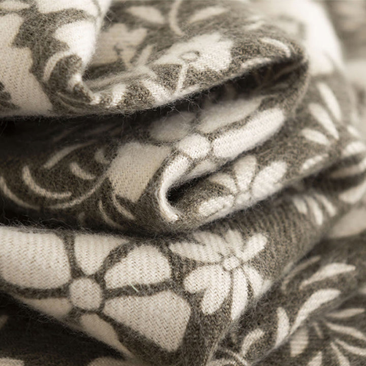 Chal tibetano con Buddha Stones y estampado de margaritas frescas para otoño e invierno, suave y cálido, para viajes