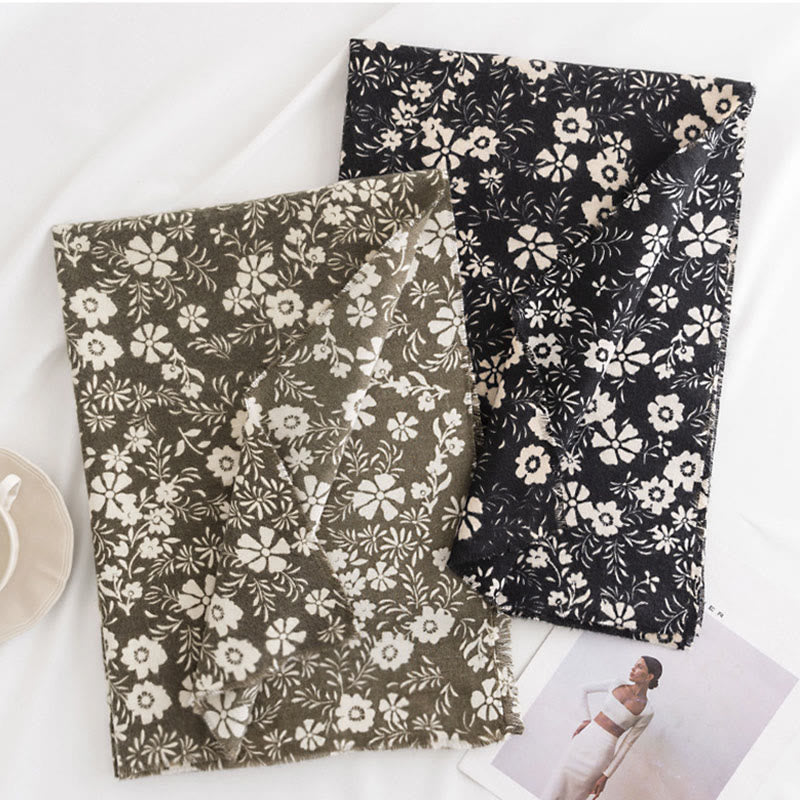 Chal tibetano con Buddha Stones y estampado de margaritas frescas para otoño e invierno, suave y cálido, para viajes