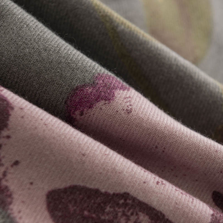 Chal con estampado de flores moradas tibetanas y Buddha Stones, cálido para otoño e invierno, para viajes