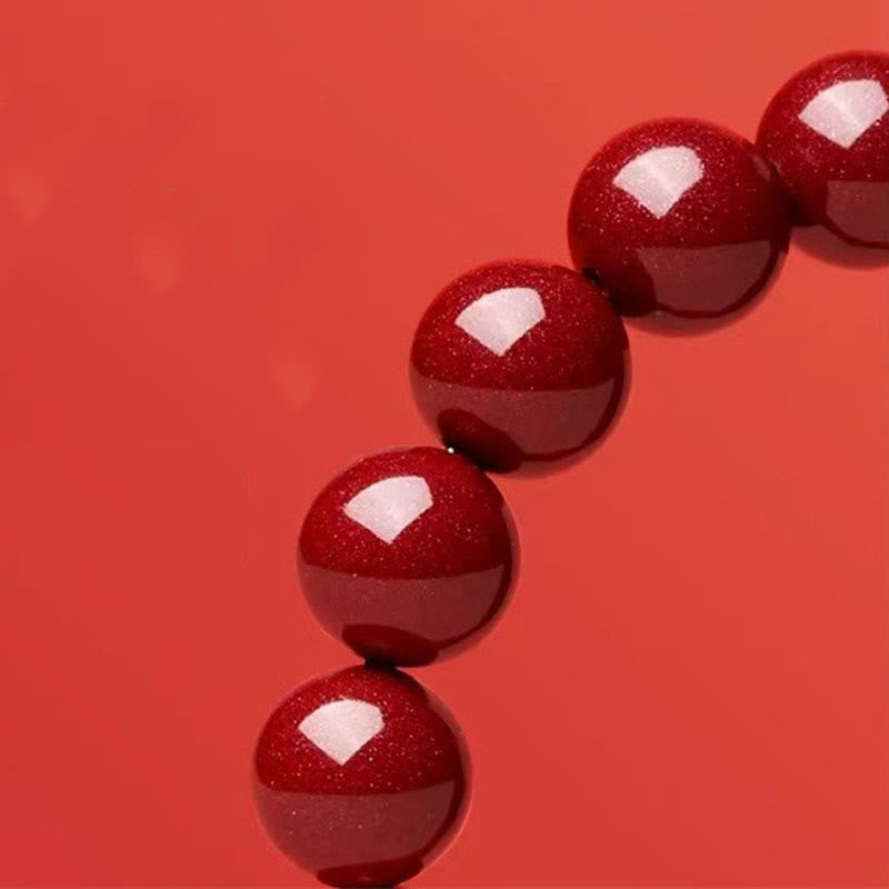 Pulsera de bendición del año de la serpiente con cuentas de cinabrio y Buddha Stones de jade hetiano