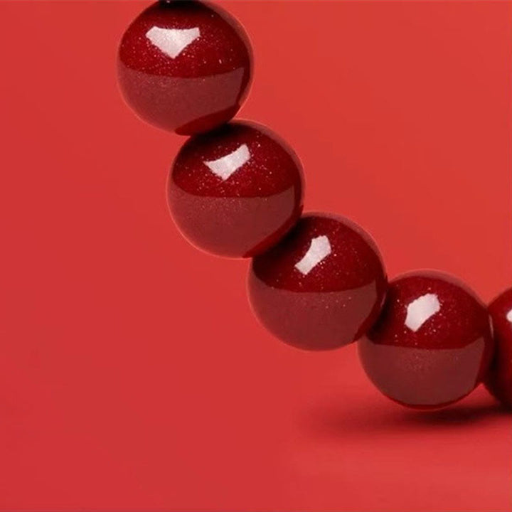 Pulsera de bendición del año de la serpiente con cuentas de cinabrio y Buddha Stones de jade hetiano