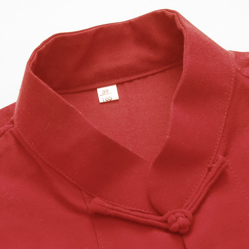 Conjunto de 2 piezas de camisa y pantalones de manga larga de algodón con botones de rana para hombre con Buddha Stones - image 5