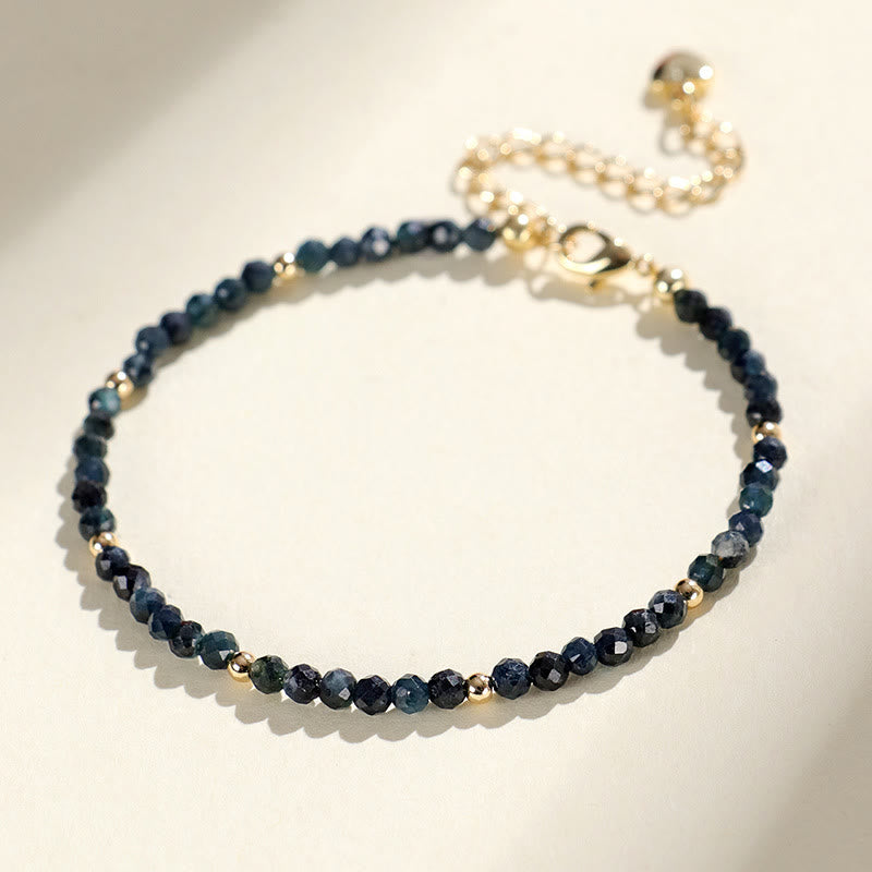 Pulsera de sabiduría con cuentas de cobre, turmalina e indicolita de Buddha Stones