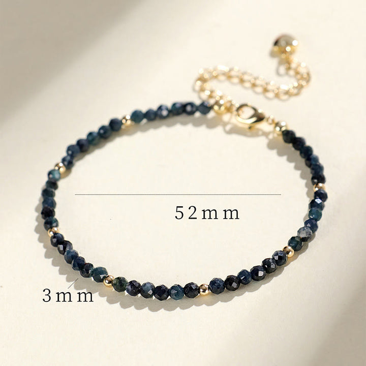 Pulsera de sabiduría con cuentas de cobre, turmalina e indicolita de Buddha Stones