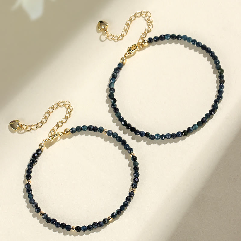 Pulsera de sabiduría con cuentas de cobre, turmalina e indicolita de Buddha Stones