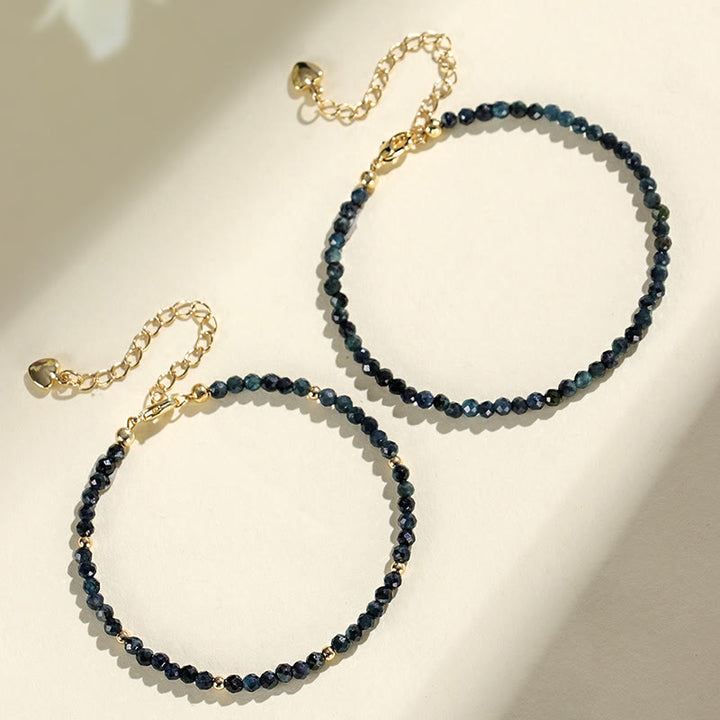 Pulsera de sabiduría con cuentas de cobre, turmalina e indicolita de Buddha Stones