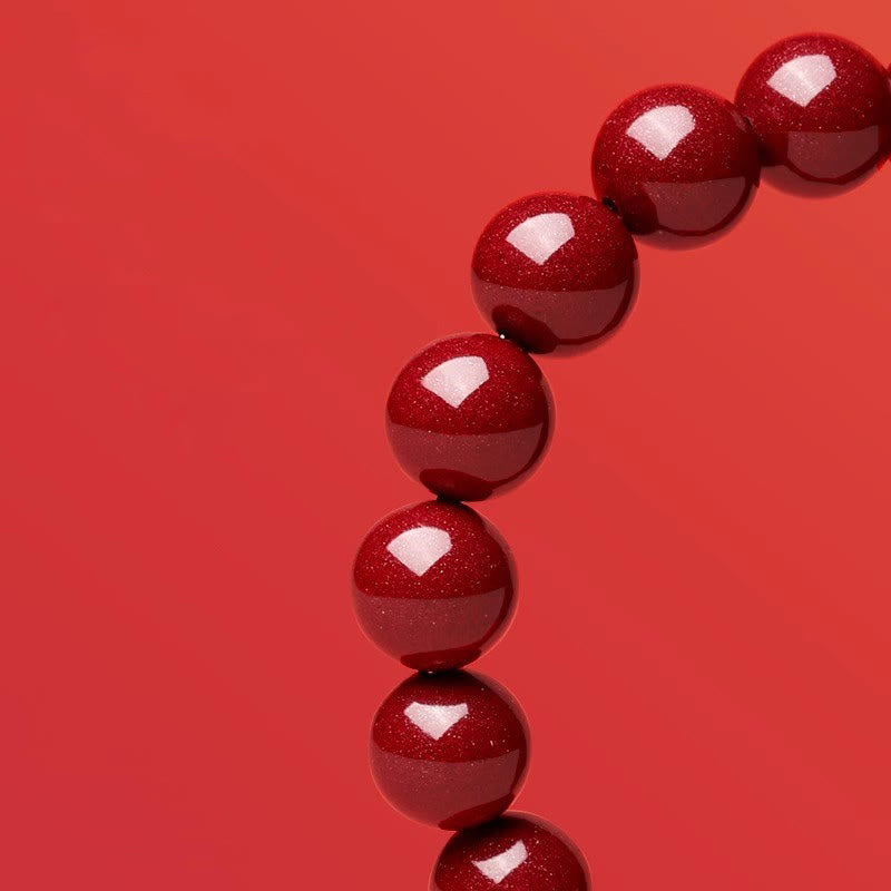 Pulsera de bendición del año de la serpiente con cuentas de cinabrio y Buddha Stones de jade hetiano