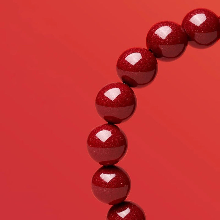 Pulsera de bendición del año de la serpiente con cuentas de cinabrio y Buddha Stones de jade hetiano