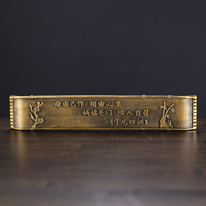 Quemador de incienso de aleación con forma de barco de pesca de bambú y Buddha Stones, quemador de incienso curativo, decoración