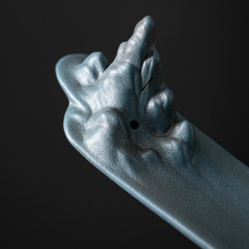 Quemador de incienso de cerámica con diseño de barco, montaña y Buddha Stones, curación espiritual