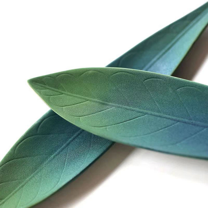 Quemador de incienso de cerámica con forma de hoja de sauce y Buddha Stones para curación