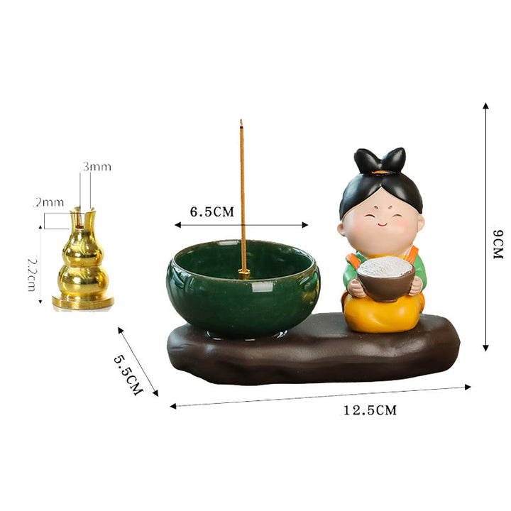 Quemador de incienso de cerámica para decoración de escritorio con Buddha Stones de la dinastía Tang para curación de alimentos