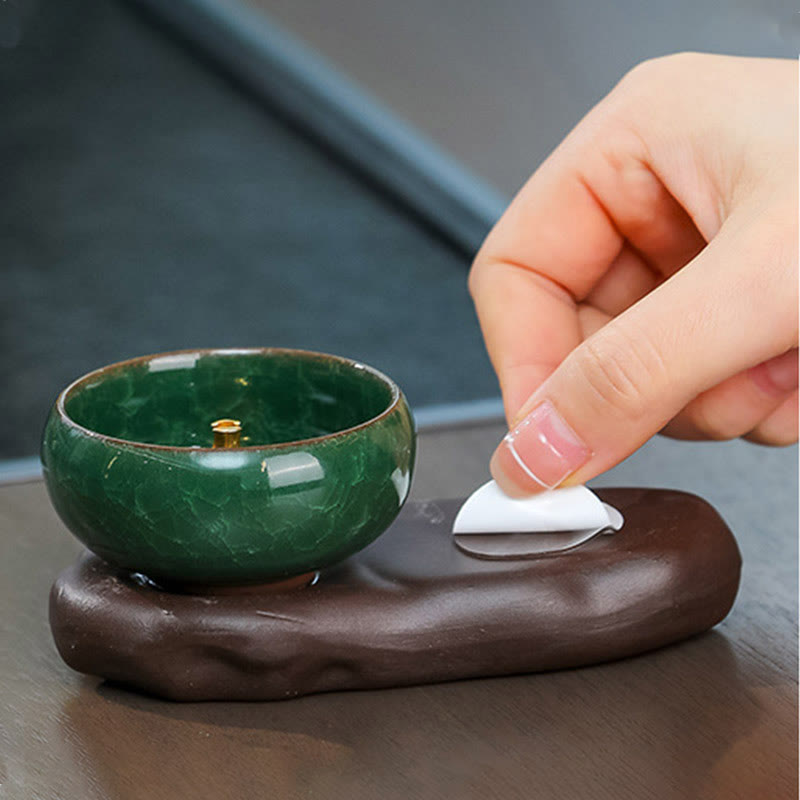 Quemador de incienso de cerámica para decoración de escritorio con Buddha Stones de la dinastía Tang para curación de alimentos