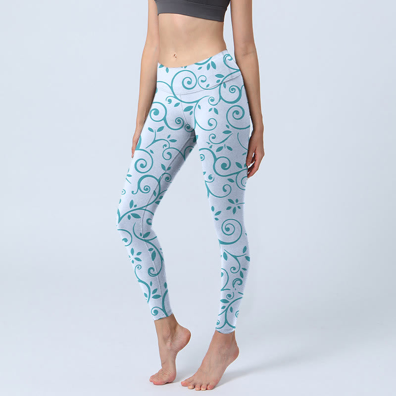 Leggings de yoga para mujer con estampado de Buddha Stones - Azul cielo claro - US18,UK/AU22,EU50 (4XL) - image 1