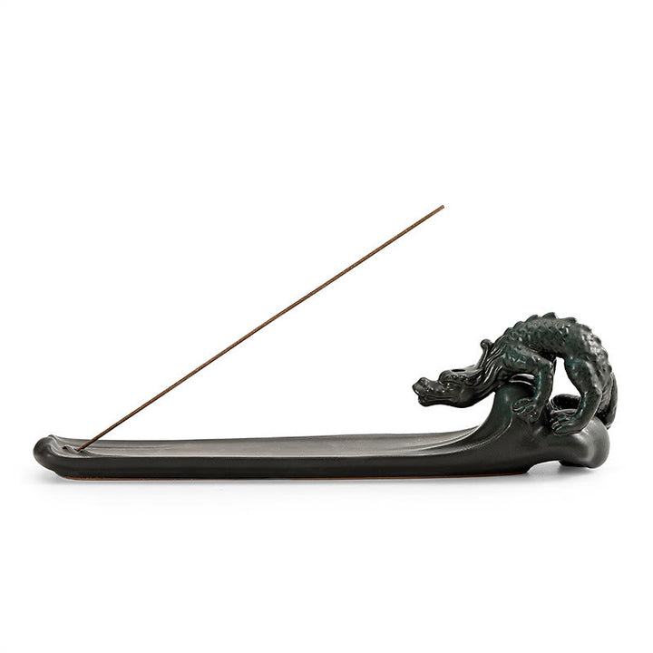 Quemador de incienso de cerámica con forma de conejo, luna y Buddha Stones, PiXiu, para curación de montañas