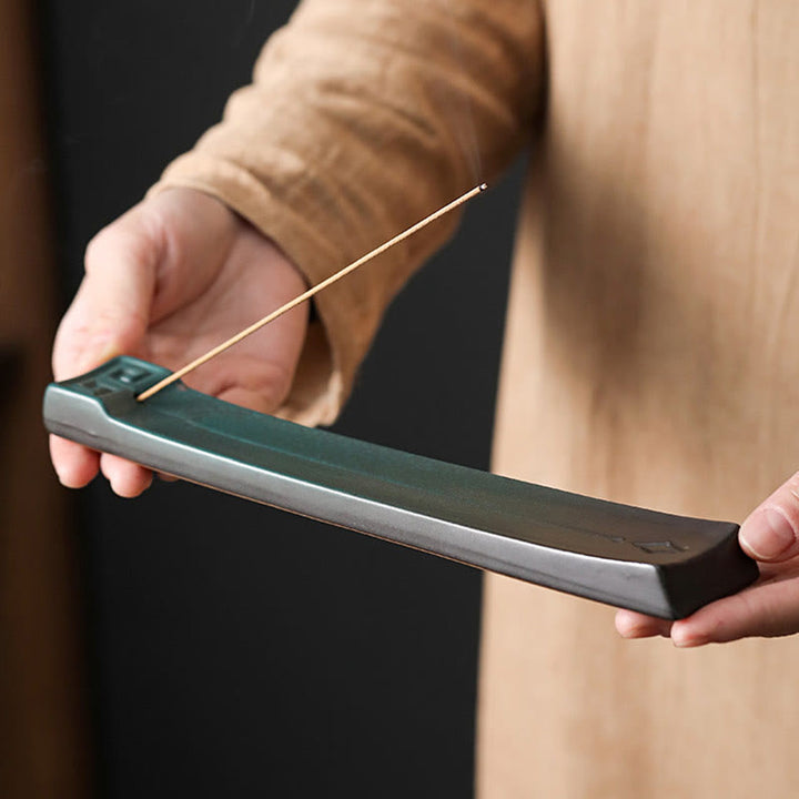 Quemador de incienso de cerámica con forma de conejo, luna y Buddha Stones, PiXiu, para curación de montañas