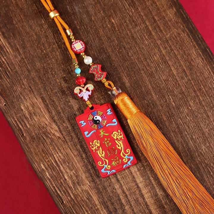 Buddha Stones con cinabrio natural Bagua Yin Yang Fu Carácter Bendición Decoración colgante para coche