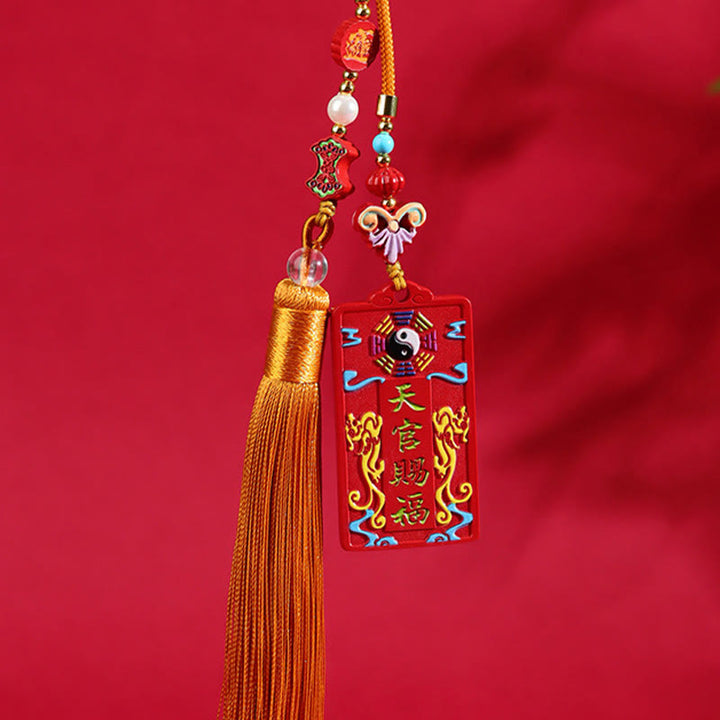 Buddha Stones con cinabrio natural Bagua Yin Yang Fu Carácter Bendición Decoración colgante para coche