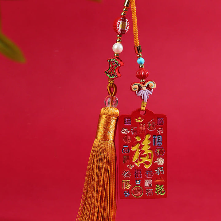 Buddha Stones con cinabrio natural Bagua Yin Yang Fu Carácter Bendición Decoración colgante para coche