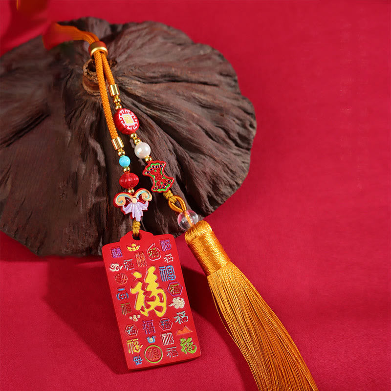 Buddha Stones con cinabrio natural Bagua Yin Yang Fu Carácter Bendición Decoración colgante para coche