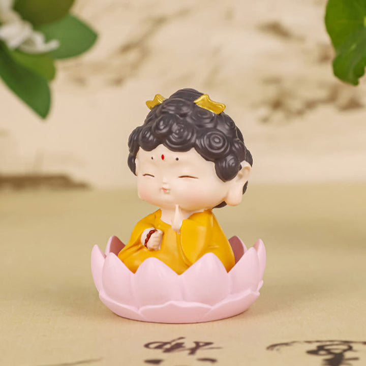 Estatua de resina de Buddha Stones Amitabha con loto para meditación y piedras de Buda, decoración del hogar con compasión