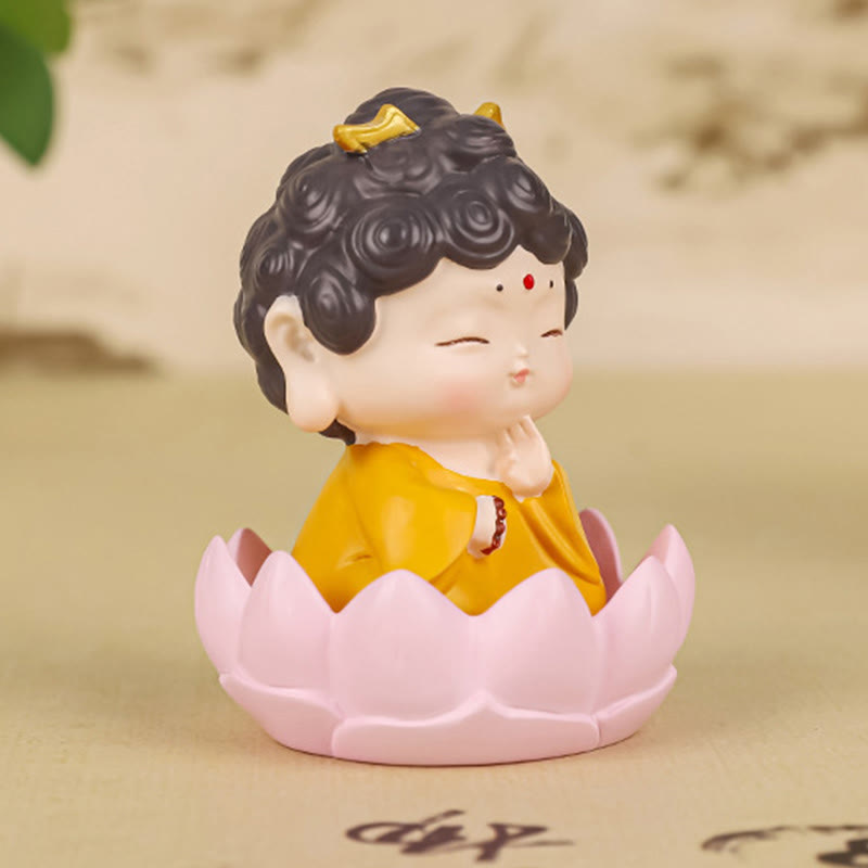 Estatua de resina de Buddha Stones Amitabha con loto para meditación y piedras de Buda, decoración del hogar con compasión