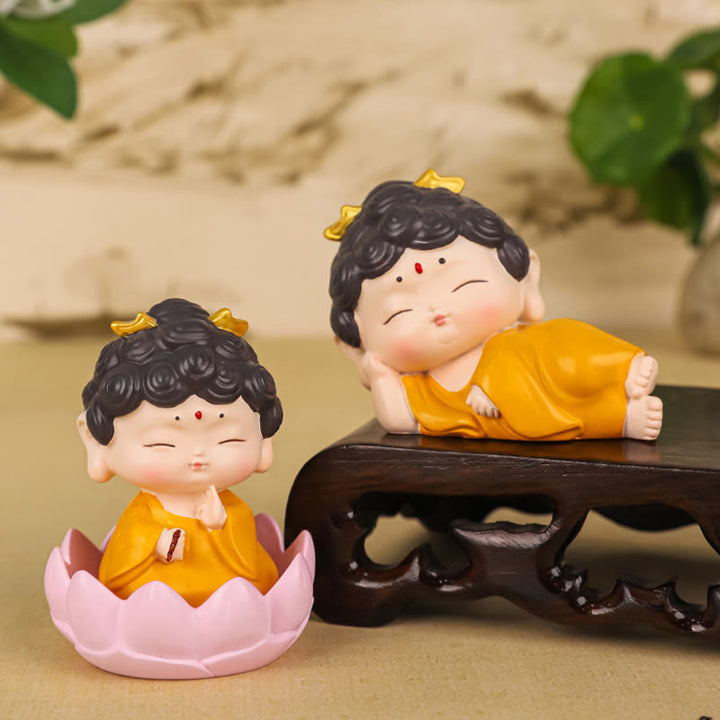 Estatua de resina de Buddha Stones Amitabha con loto para meditación y piedras de Buda, decoración del hogar con compasión