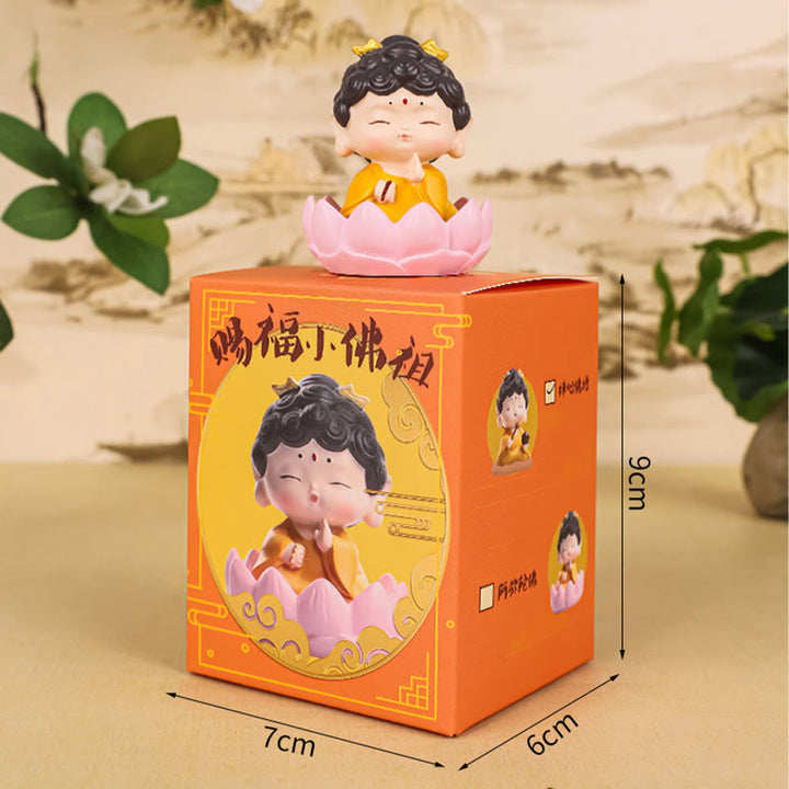 Estatua de resina de Buddha Stones Amitabha con loto para meditación y piedras de Buda, decoración del hogar con compasión