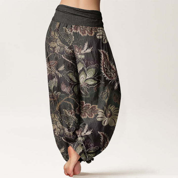 Pantalones harén con cintura elástica para mujer, informales, con estampado floral y Buddha Stones - image 3