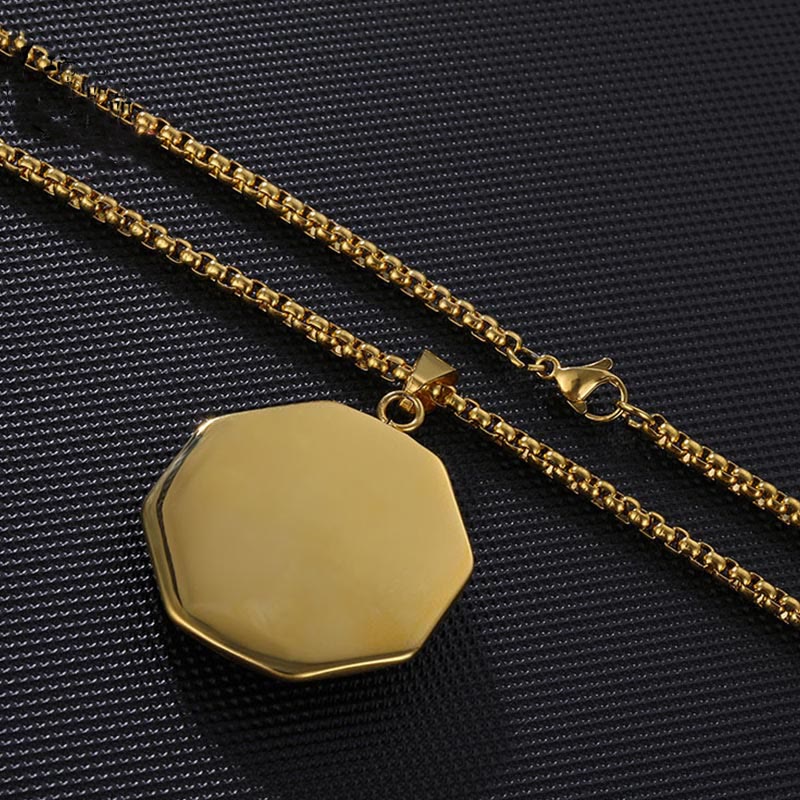 Colgante de collar con patrón de Yin Yang, Bagua, de acero y titanio y Buddha Stones - image 3