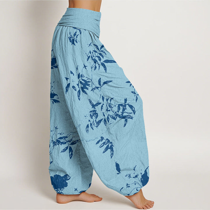 Pantalones harén con cintura elástica para mujer con estampado de ramas de Buddha Stones - image 6